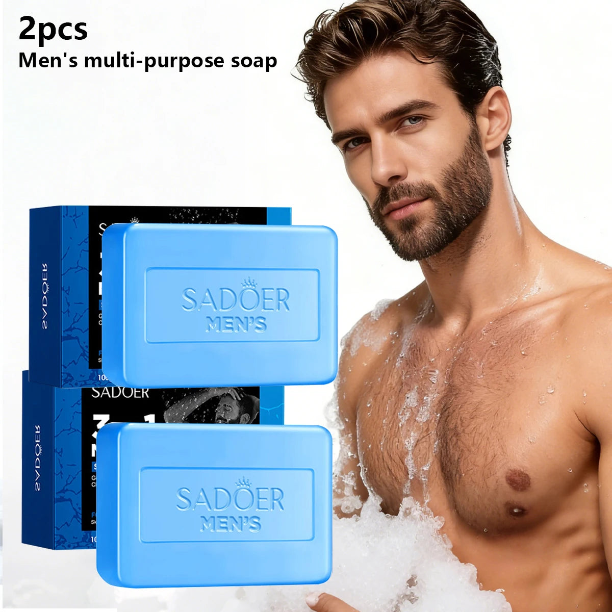Men's Three One Bath Perfume Soap Witch Hazel Aloe Moisturizing Oil Qme 2pcs MenS soap 100g