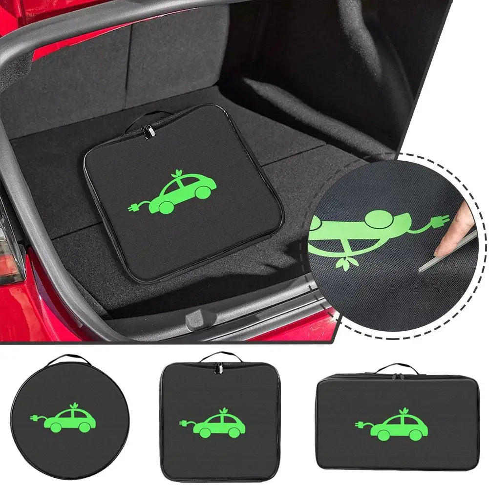 NEW EV Cable Organizer Bag Electric Car Charger Box Charging Organizer Jumper Cable Bag Electric Vehicle Charging Cable Case Qme