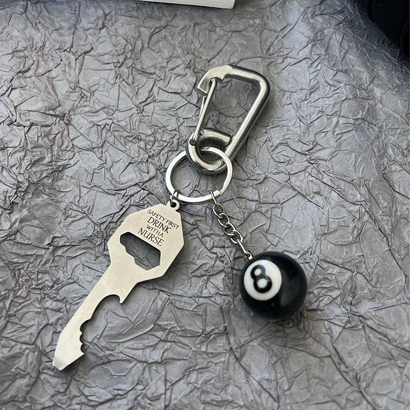 Carabiner Keychain Punk Star Oval Essential Icon Pendant Keyring Qme A3