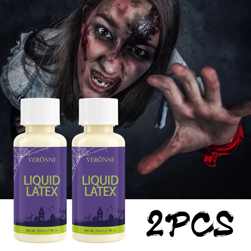 Liquid Latex SFX Makeup Adhesive Special Effects Fake Skin Zombie Qme