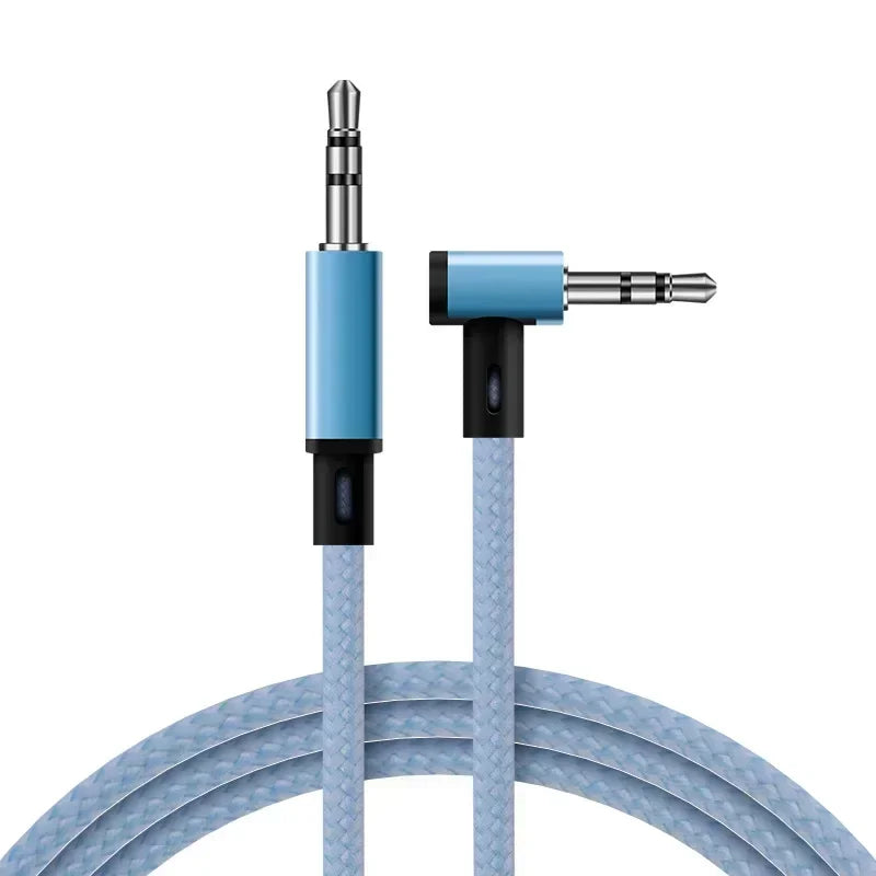 10PCS 3.5mm Cable Audio AUX Car Elbow Mobile Phone PC Hardware & Adapters Qme Blue 1m