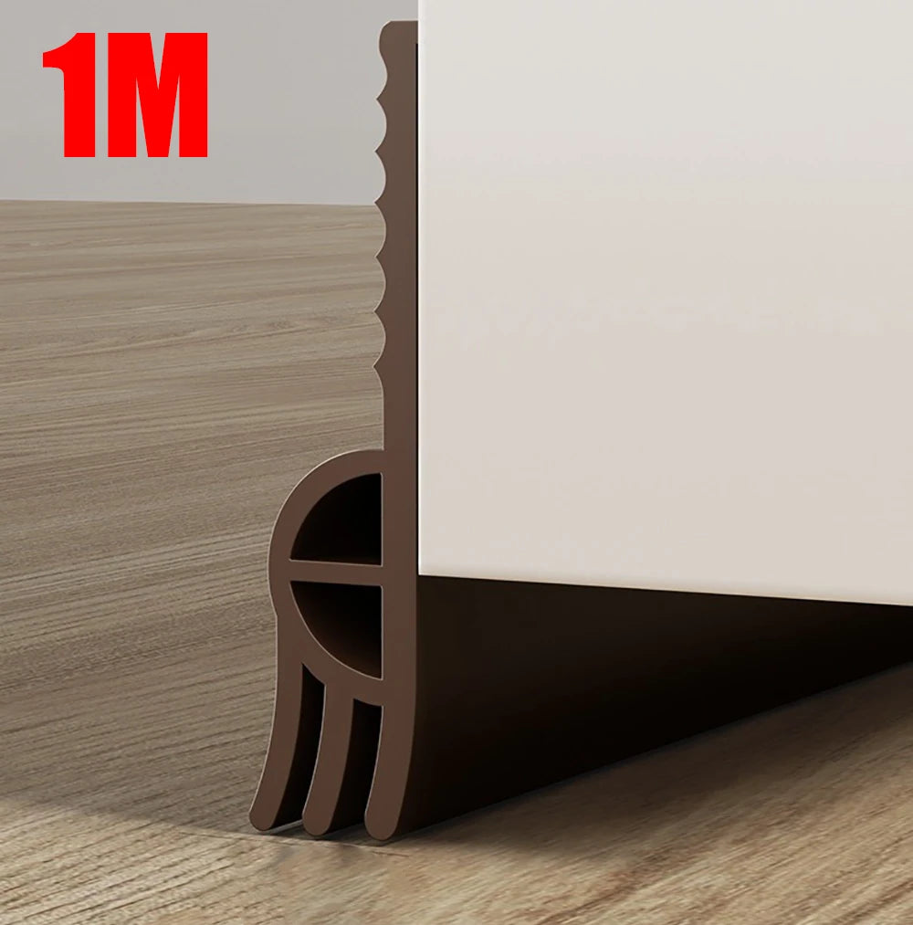 1M TPE Sliding Window Sealing Strip Self-adhesive 3-layer Thickening Windproof Door Seal Strip Soundproofing Weather Stripping Qme