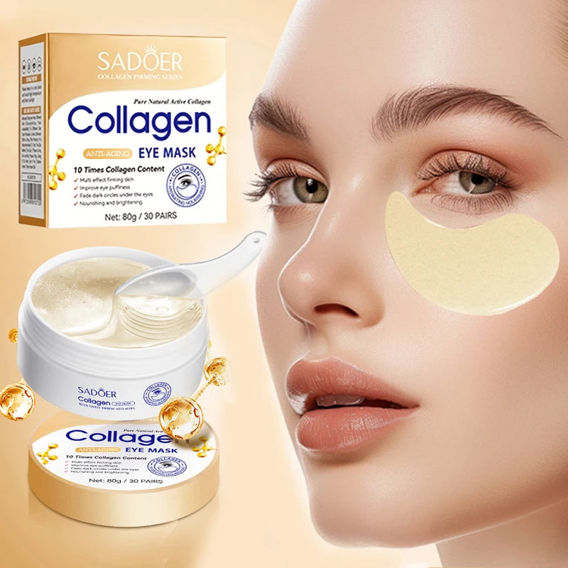 Collagen Eye Mask Deep Moisturizing Firming Skin Around Eyes Care Qme 60pcs