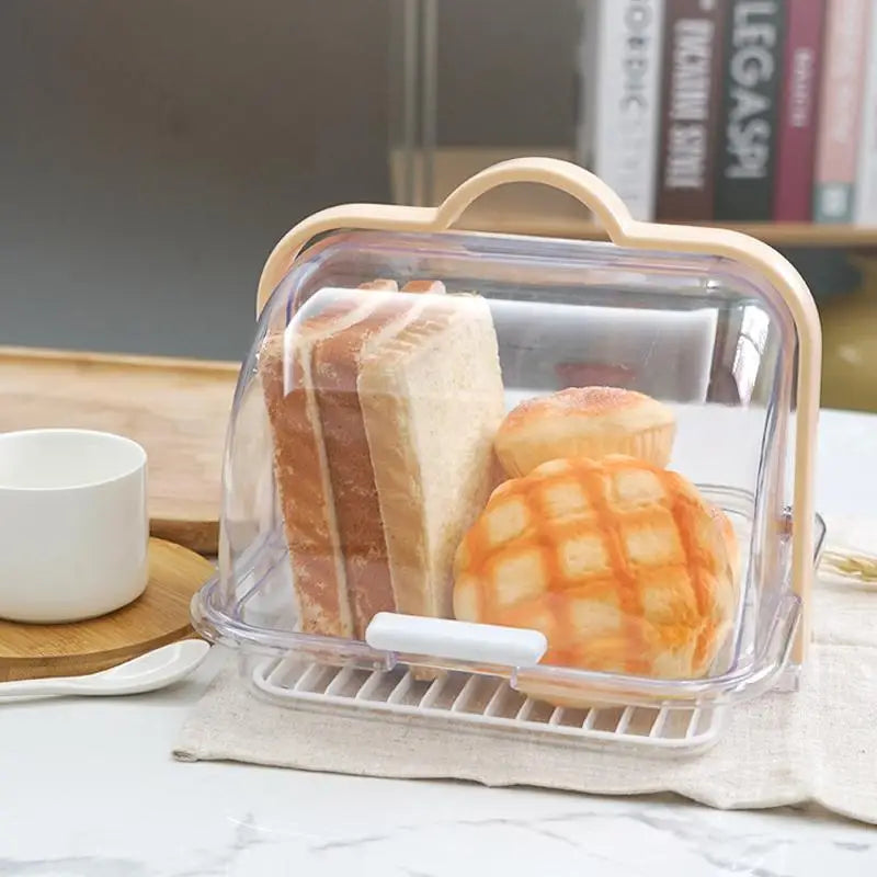 Portable Bread Storage Box Lid Transparent Dust Proof Cake Pastry Qme
