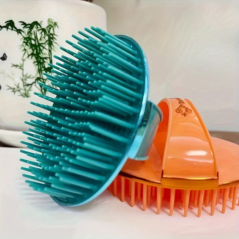 Random Color Shampoo Scalp Massage Comb Finger Ring Hair Washing Brush Portable Head Scrubber Hair Care Salon Tool Qme