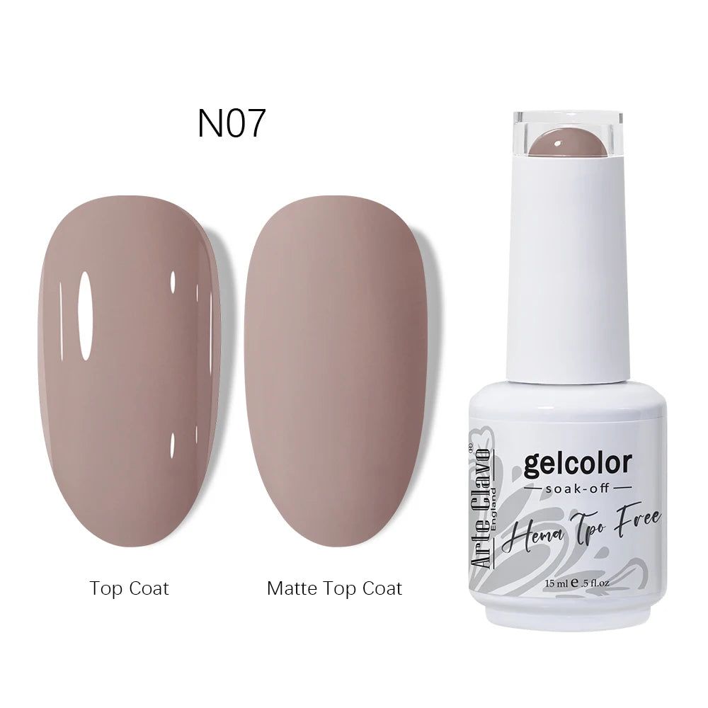 Arte Clavo HEMA TPO Coffee Brown Gel Nail Polish Winter Semipermanent Qme N07