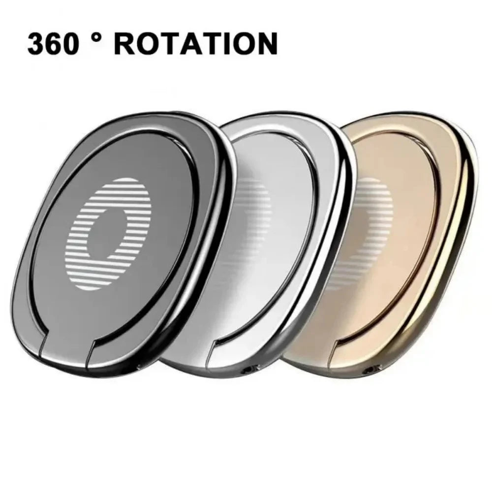 360° Rotating Ultra-thin Metal Phone Finger Grip Holder Magnetic Compatible Cellphone Back Ring Stand Car Mount For Mobile Phone Qme