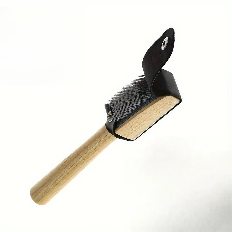 Shoe Brush, Ballet Dance Shoe Wire Brush PU Protector Wood Handle Ballroom Soles Latin Dance Shoe Brushes Qme 1pc
