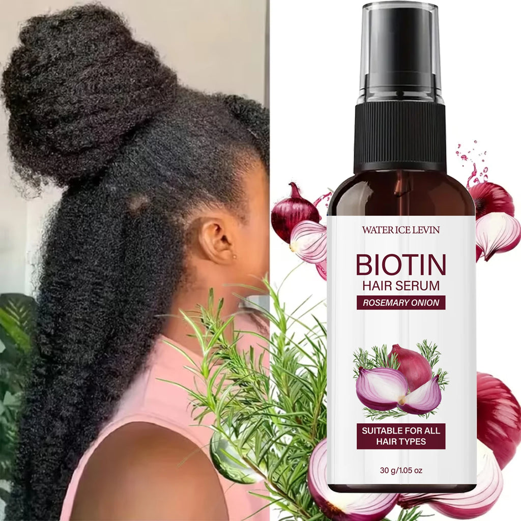 Biotin Rosemary Onion Hair Serum, Smooth & Supple Treatment for All Hair Types, Nourishing Growth Serum Qme