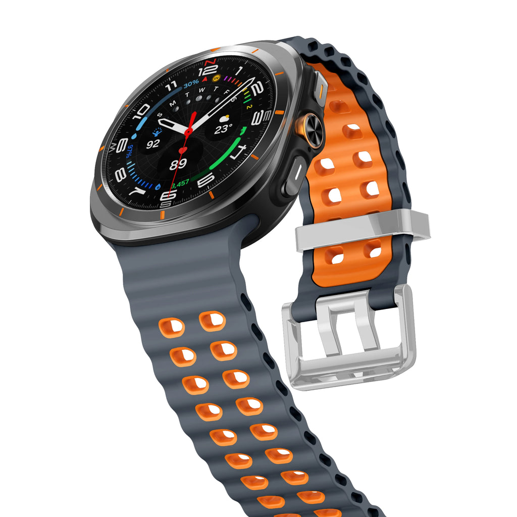 Two-Tone Sports Silicone Strap For Samsung Galaxy Watch Ultra Marine Band Bracelet For GalaxyWatch Ultra 47mm Watchband Qme
