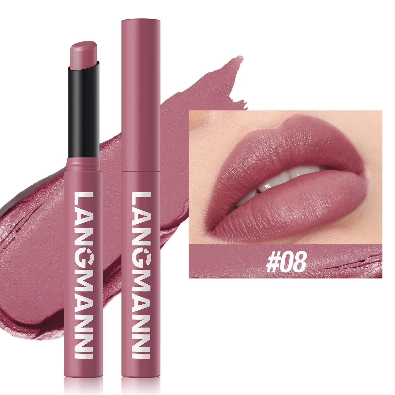 Slanted Tip Lipstick High Shine Pearl Lipstick with Glitter Creamy Texture Hydrating Long Lasting Lip Makeup Cosmetics Lip Stick Qme Matte 08