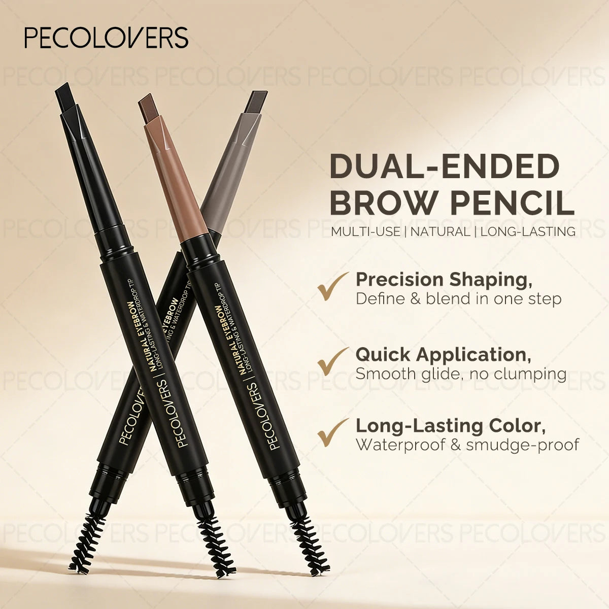 Double-ended Eyebrow Pencil Comes Brush Fills Gaps Eyebrows Qme