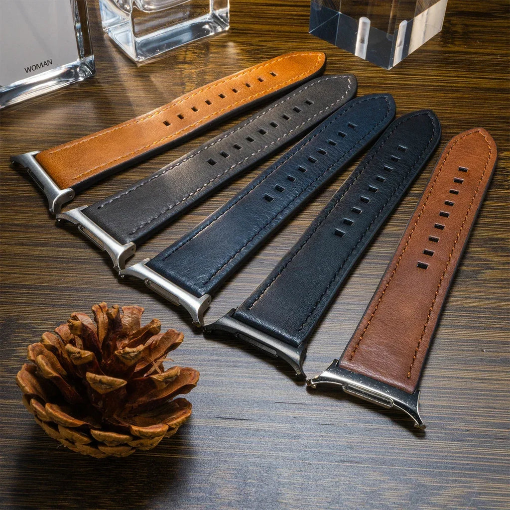 Leather Band for Samsung Galaxy Watch 7 Ultra 47mm No Gaps Strap SmartWatch Bracelet for Galaxy Watch 7Ultra Wristband Correa Qme