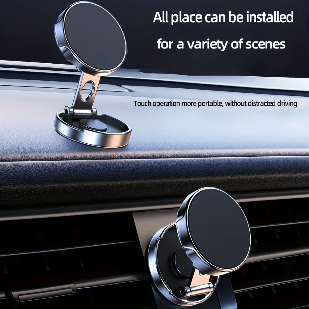 Car mounted magnetic phone holder 720 ° rotatable and foldable, strong magnetic holder anti shake, universal for car navigation Qme