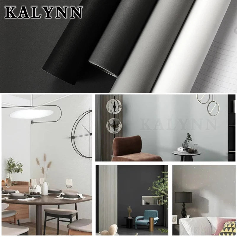 Dark Grey DIY Decorative Film PVC Self Adhesive Wallpaper Furniture Qme