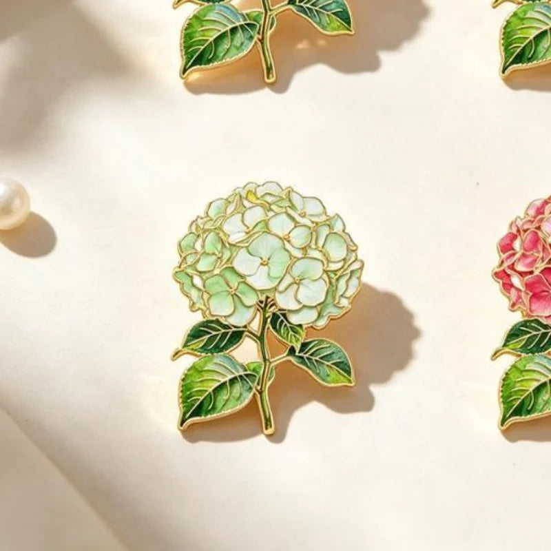 1/4Pcs Assorted Elegant Botanical Enamel Flower Pins Plant Lapel Brooches for School Uniform Decor Students Birthday Gift Qme