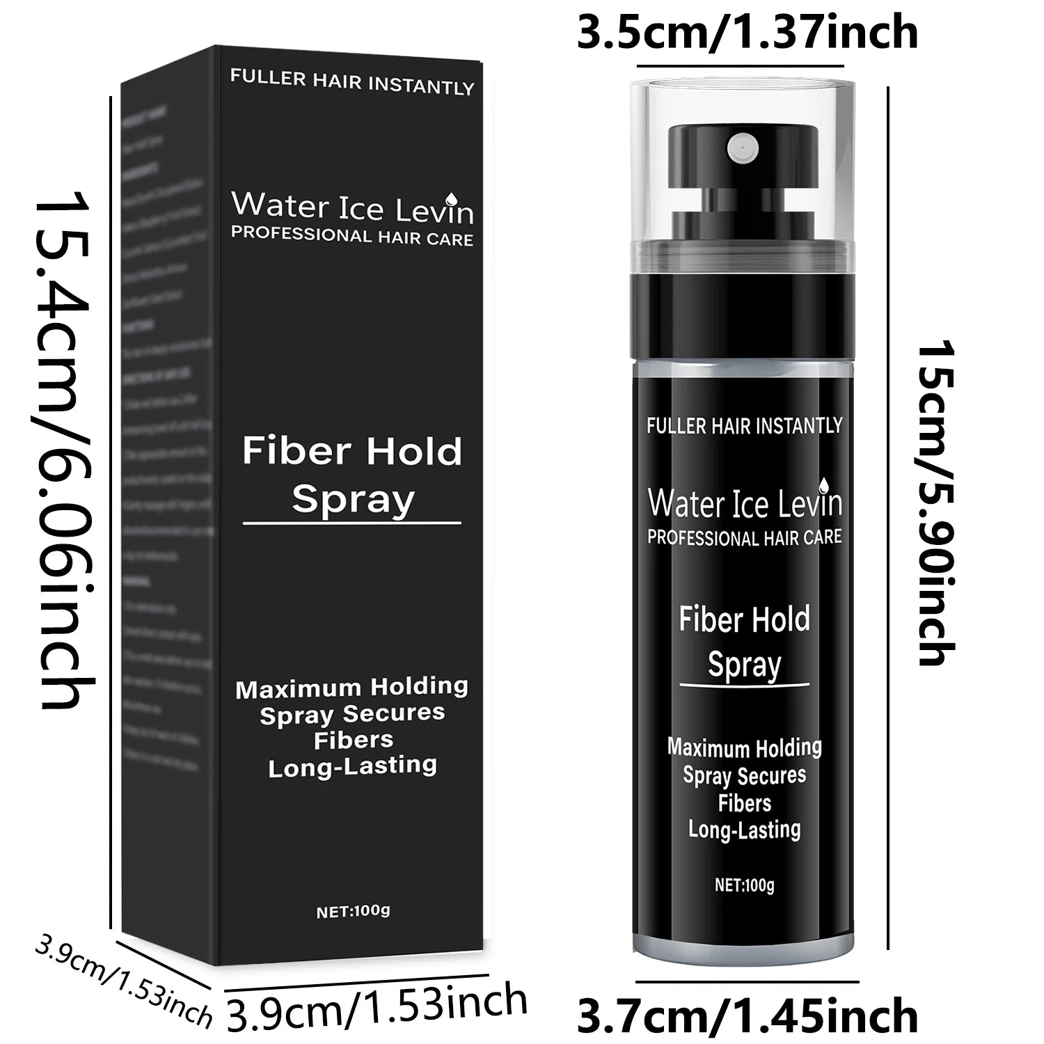 Fiber Spray, 100 ml - Easy to Use, Long-Lasting Volume and Texture, Suitable for All Hair Types, with a Natural and Full Appearance Qme