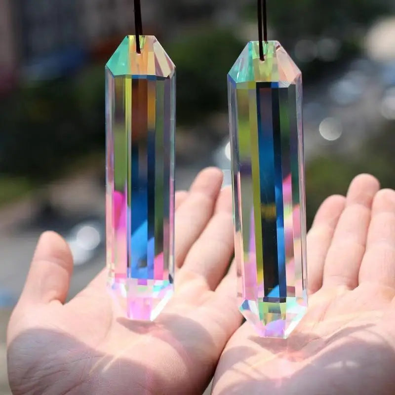 Sun Catcher Crystal Prism Wind Chime Long Pendant Indoor Garden Qme