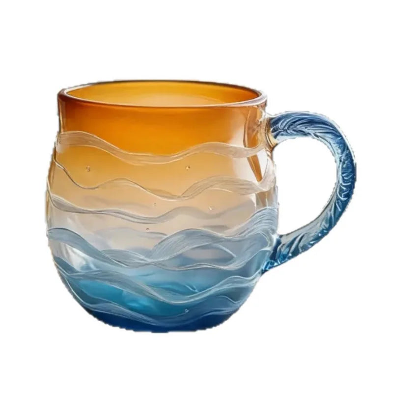 Sea Glass Sunset Borosilicate Ocean Cup Cloud Qme