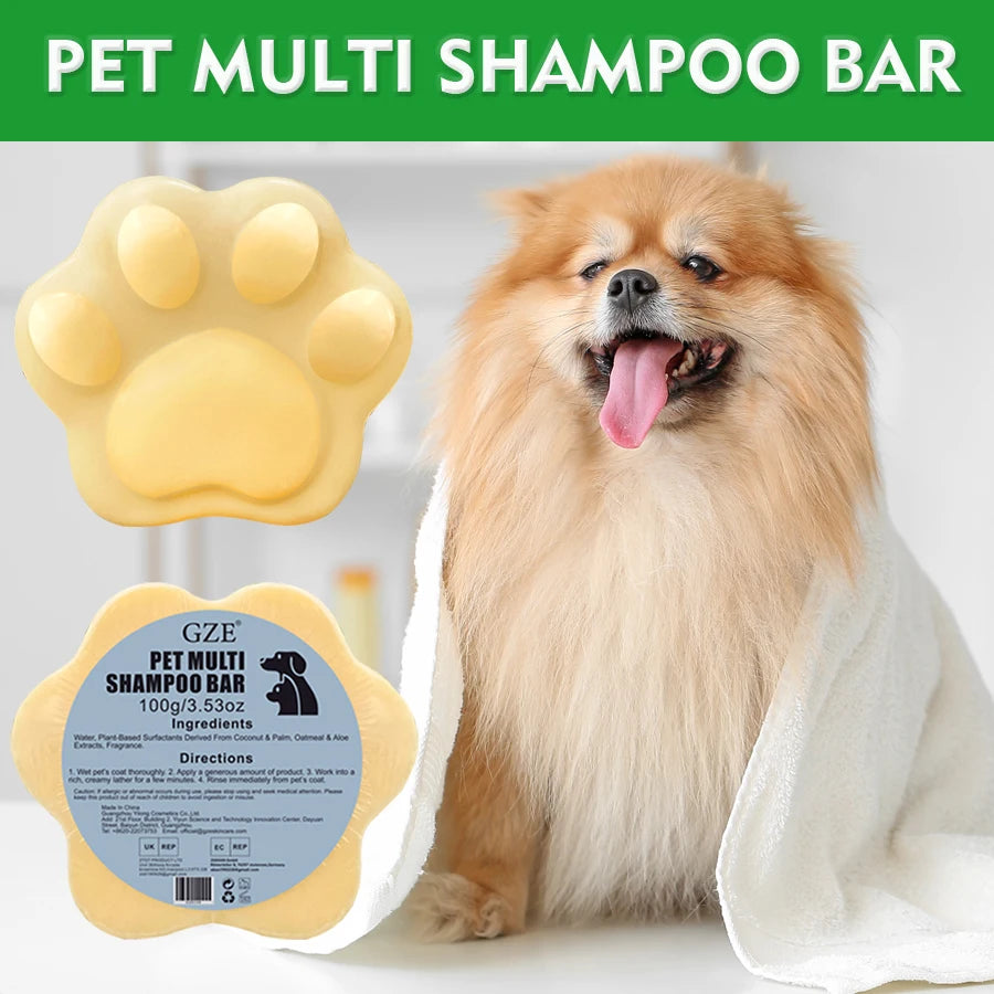 GZE Pet Shampoo & Conditioner 2 in 1 Bar Soap For Dogs & Cats - Helps Itching, Hot Spots, Irritation & Allergies, Sensitive Skin Qme