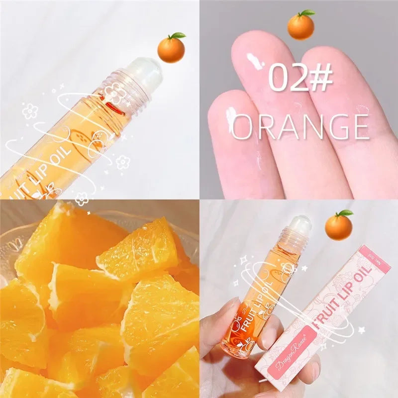 Fruit Lip Gloss Transparent Lip Oil Moisturizing Reducing Lip Lines Nourishes Lips Waterproof Long-lasting Liquid Lips Cosmetics Qme 02