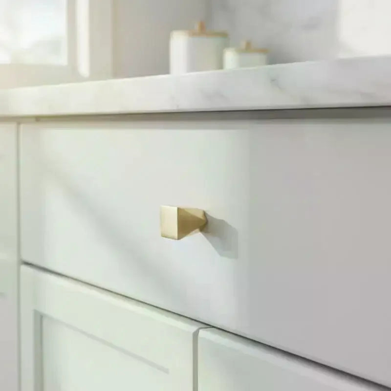 Geometric Design Drawer Cabinet Door Single-hole Square Handles Solid Zinc Alloy Simple Furniture Wardrobe Small Handle Qme
