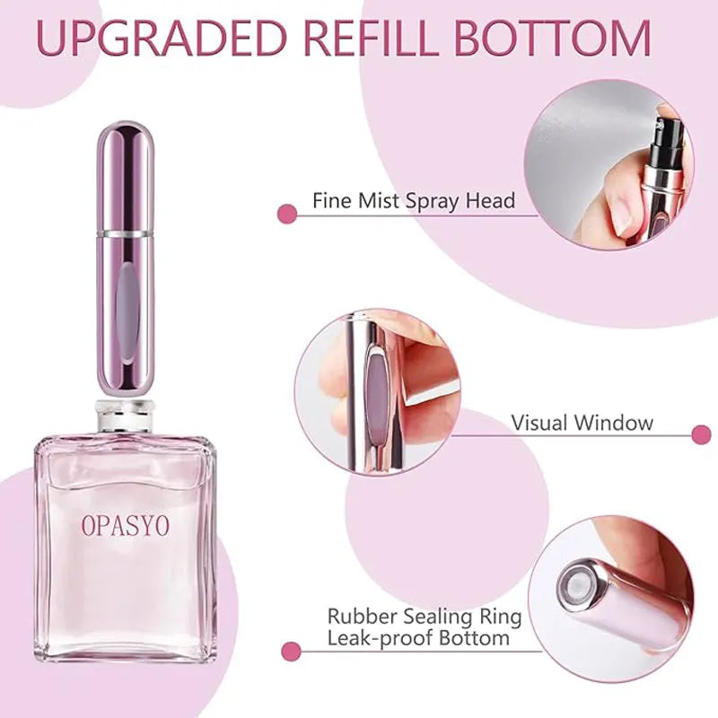 Portable 5ml Perfume Atomizer Bottle Refillable Travel Spray Bottle Mini Empty Cosmetic Scent Pump Container Gadget Qme
