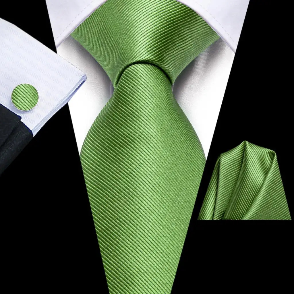 Hi-tie Solid Orange Blue Mens Fashion Necktie Handkerchief Cufflinks