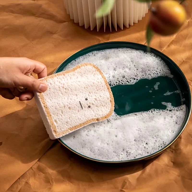 1pc Toast Wood Pulp Cotton, Toast Rag, Absorbent Rag, Kitchen Dish Rag, Dish Towel, Sponge Wipe, Scouring Pad, Magic Wipe Qme