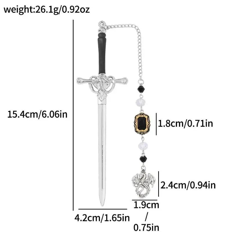 Fourth Wing Dragon Sword Bookmark Stylish Fantasy Gothic Design Page Qme A7
