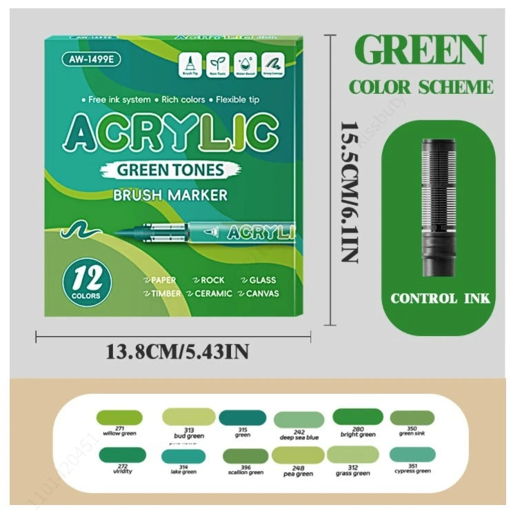 84 Colors Acrylic Paint Markers, With Direct-Liquid Ink System, Brush Tip, For Wood, Glass, Fabric And DIY Crafts Art Supplies Qme E