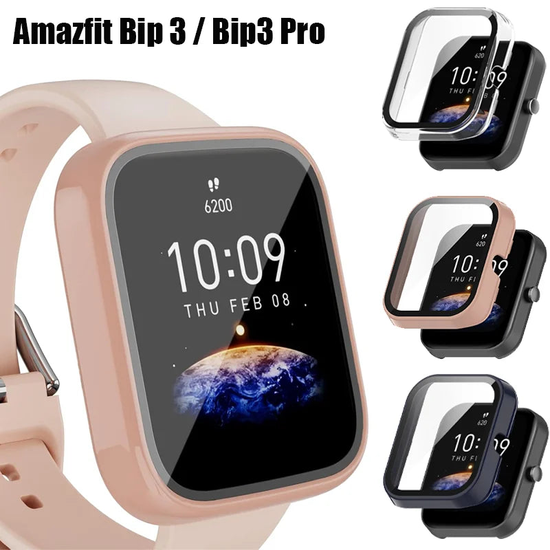 PC Cover For Amazfit Bip 3 / Bip3 Pro Smart Watch Protective Screen Protector Cover for Bip 3Pro Protection Frame Bumper Shell Qme