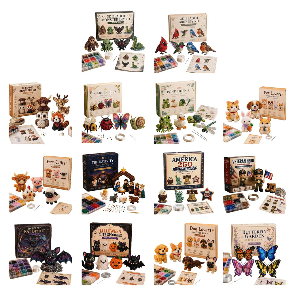 Diy Animal Beading Kit For Adults, Handmade Tiny 3d Beaded Animal Craft Kit, Cute Bead Set With Instructions For Creative Qme