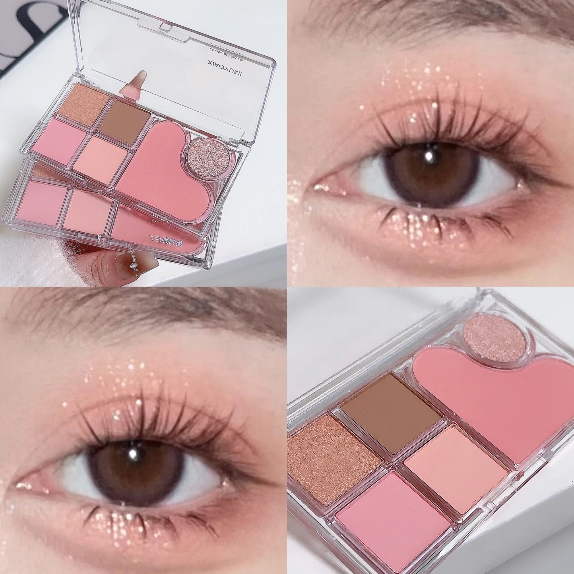 Six-color Eyeshadow Palette Soft Delicate Pearlescent Matte Earth-tone Qme 02