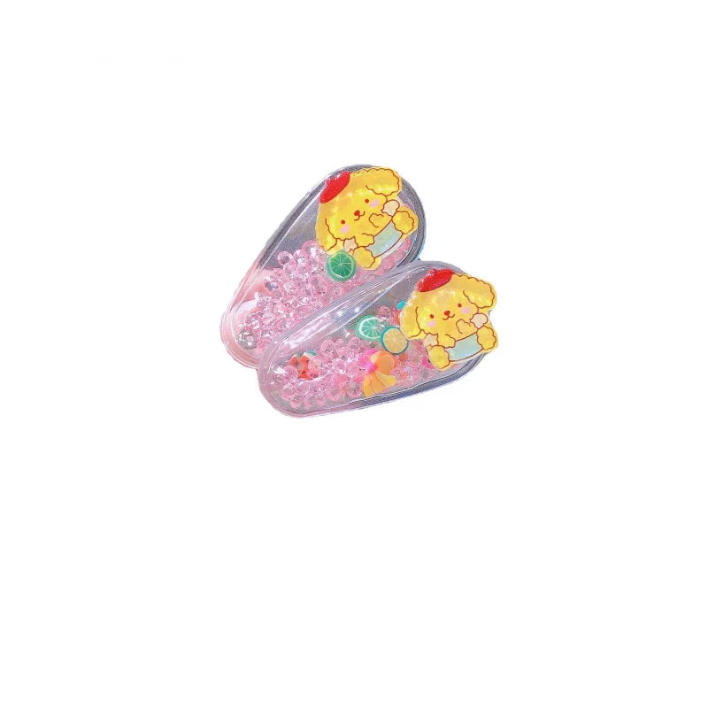 Hello Kitty Kuromi Cartoon BB Clips Cute Hair Clips Bye-Bye Clips Hair Accessories with Rhinestones Bangs Side Clips Qme