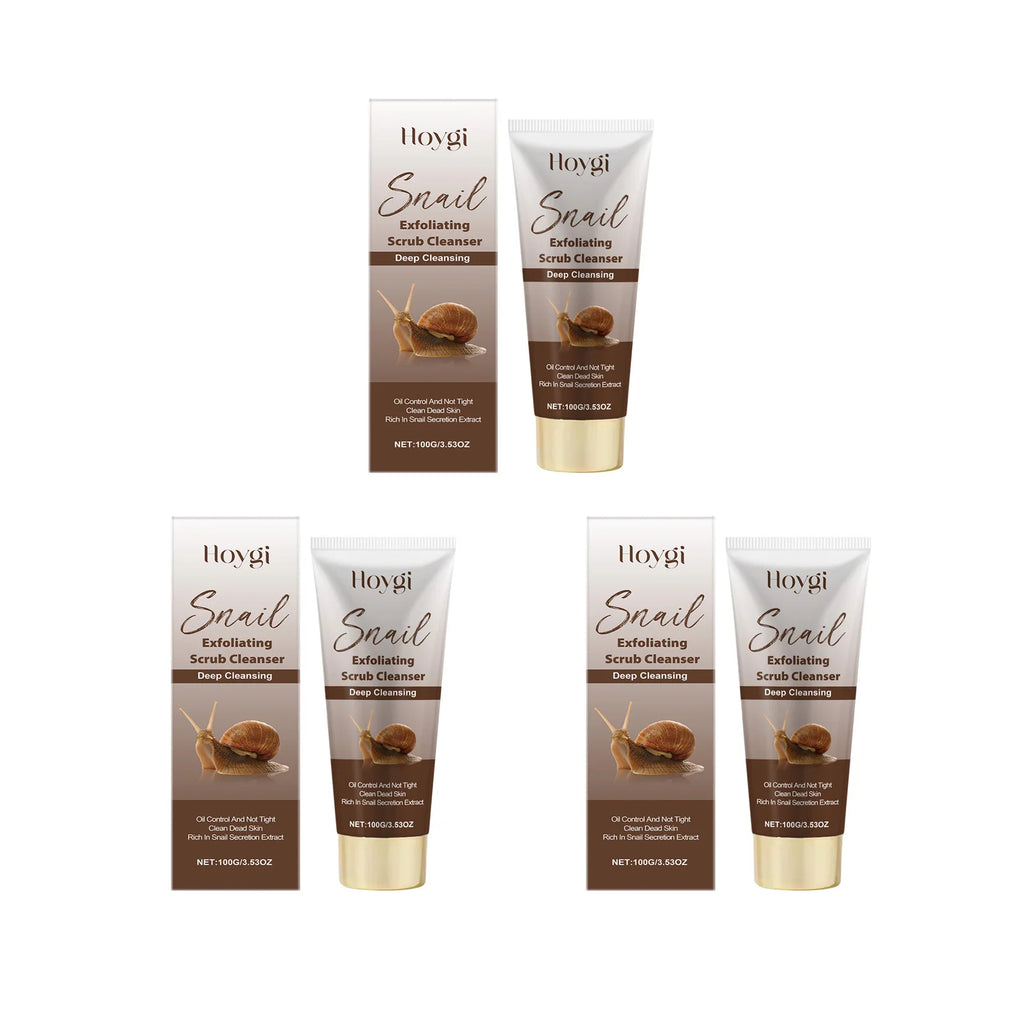 Snail Exfoliating Scrub Cleanser Contains Snail Mucin Gentle Cleansing Skin Brighten Effectively Remove Makeup Nourish Face Wash Qme 3 x 100g Boxed