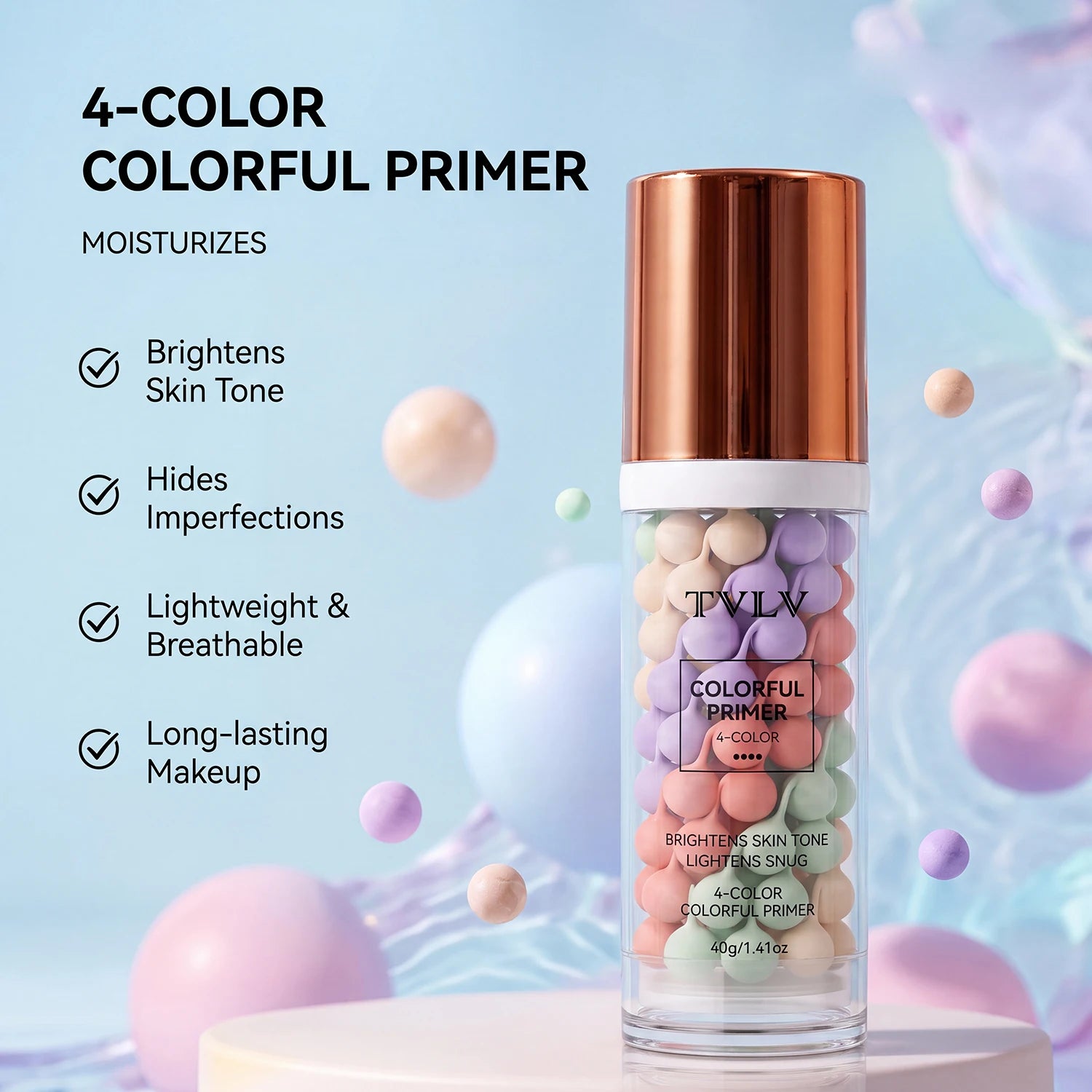 Four Makeup Primer Waterproof Sweat Proof Moisturizing Comfortable Qme