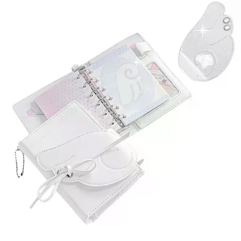 Angel Wings Notebook Cute 3 Fold Binder Journal PU Leather Multi Qme