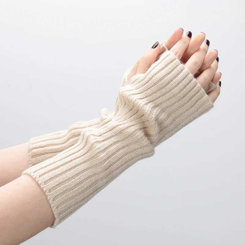 Women Long Fingerless Soft Gloves Cute Fashion Gothic Cosplay Y2K Qme A8 One Size