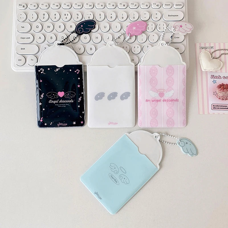 Sweet Angel Wings Card Cover Display Pendant Photocard Holder Small Qme