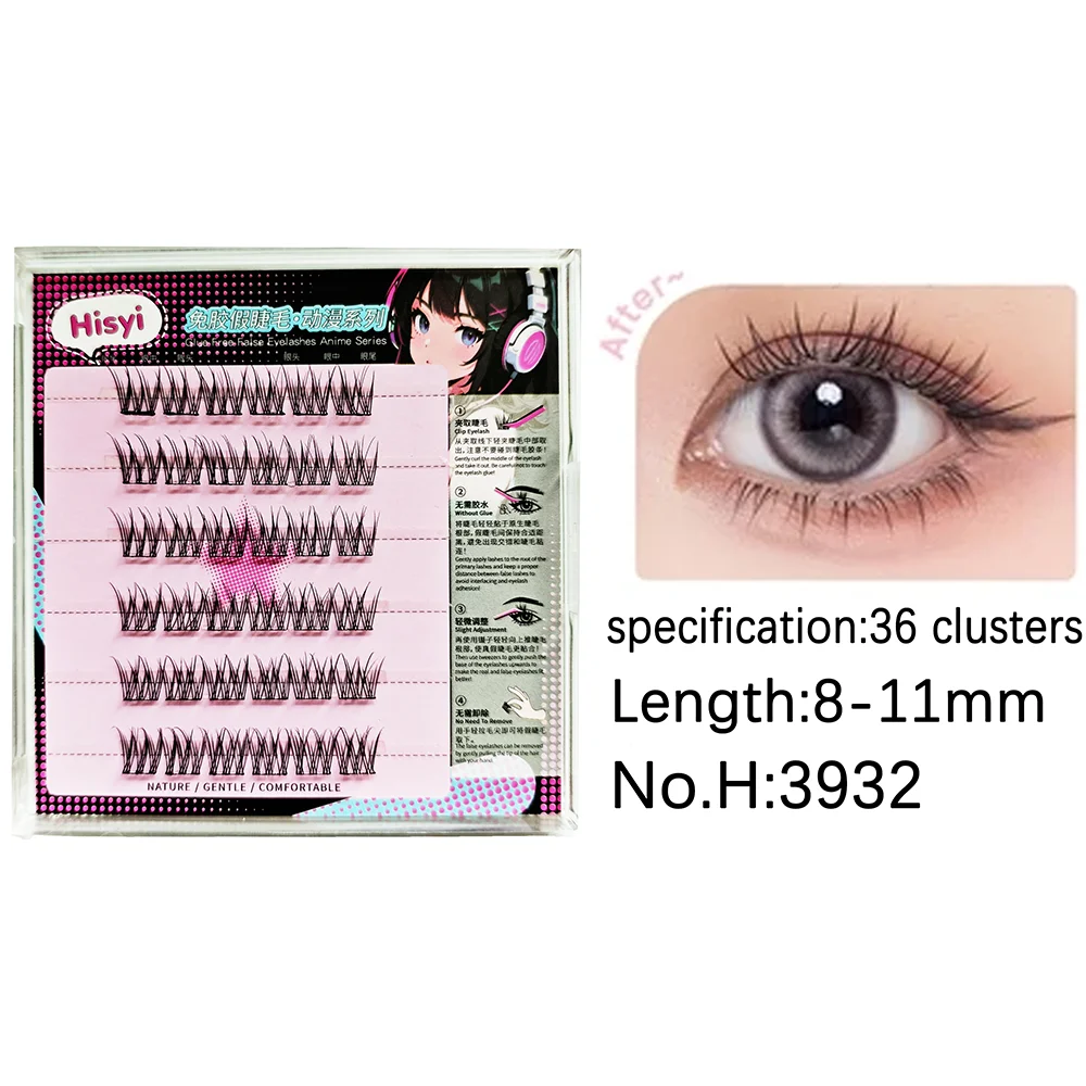 6Pairs Self-adhesive Eyelash No Glue Needed DIY Natural Glam Look Qme 03
