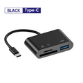 Type C Card Reader 3 in 1 Hubs Multi Port TF CF SD Memory Card Reader USB Hub Converter for Phone Samsung Xiaomi USB C Adapter Qme black
