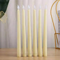 LED Flameless Flickering Taper Candles 3D Wick Candles Lamp with Remote Control Tea Lights Wedding Home Decor Battery Operated Qme 6pcs Milk white