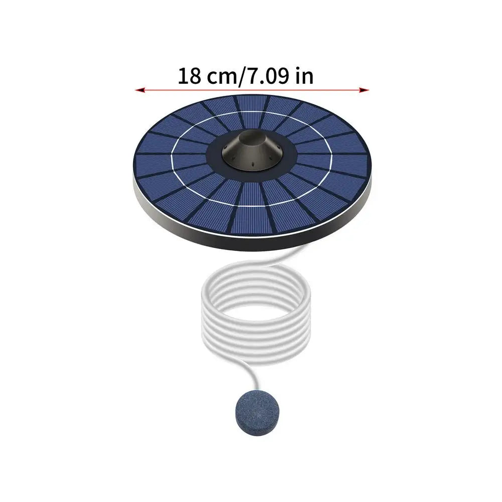Solar Pond Aerator 2.5W Portable Air Pump with 1.5M Air Hose Floating Pond Aerator Kit for Outdoor Aquariums Fish Tank Backyard Qme as shown