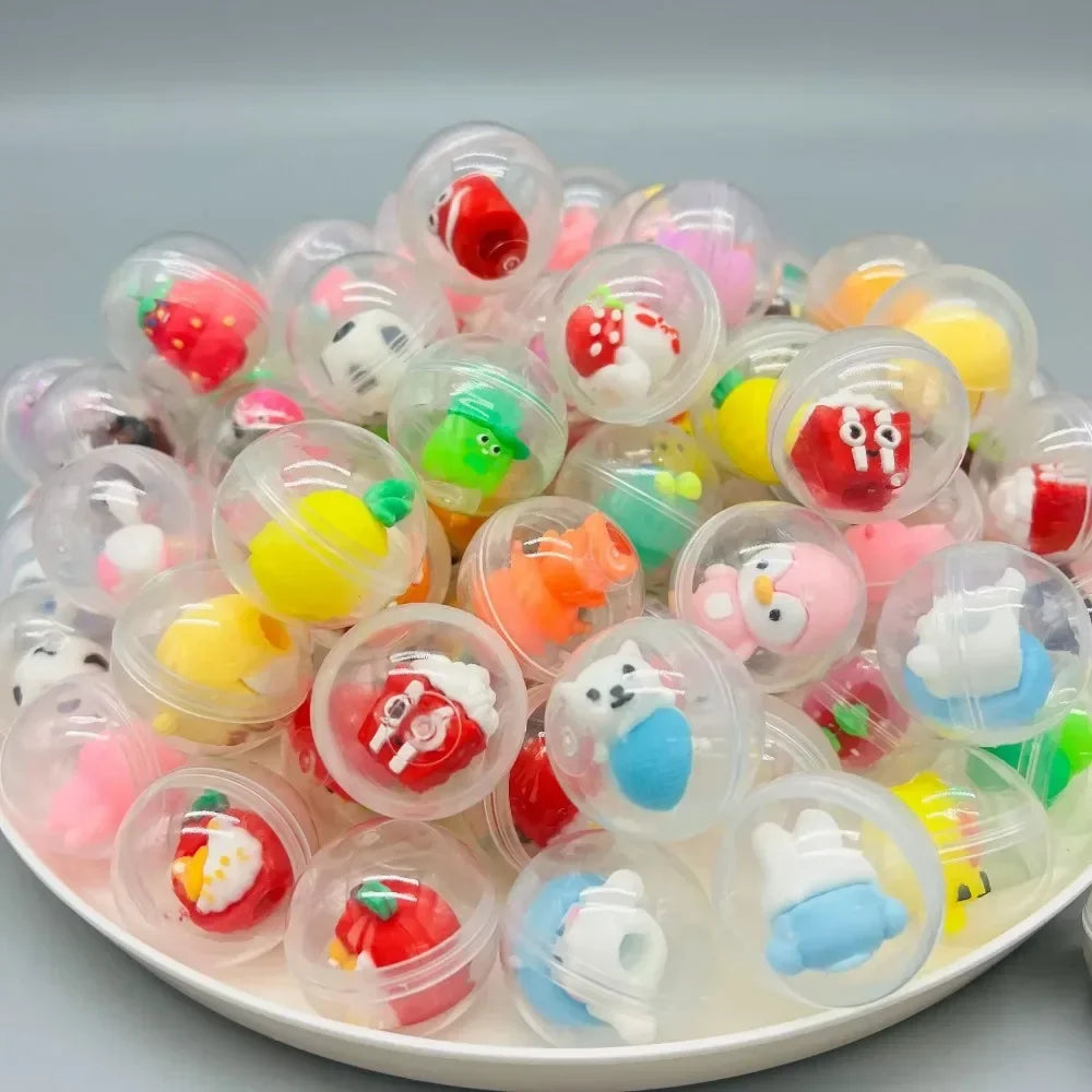 30/50 Pcs 32mm Transparent Eggshell Mixed Toy Kids Birthday Party Favor Pinata Gift Bag Filler Carnival Christmas Gift Reward Qme