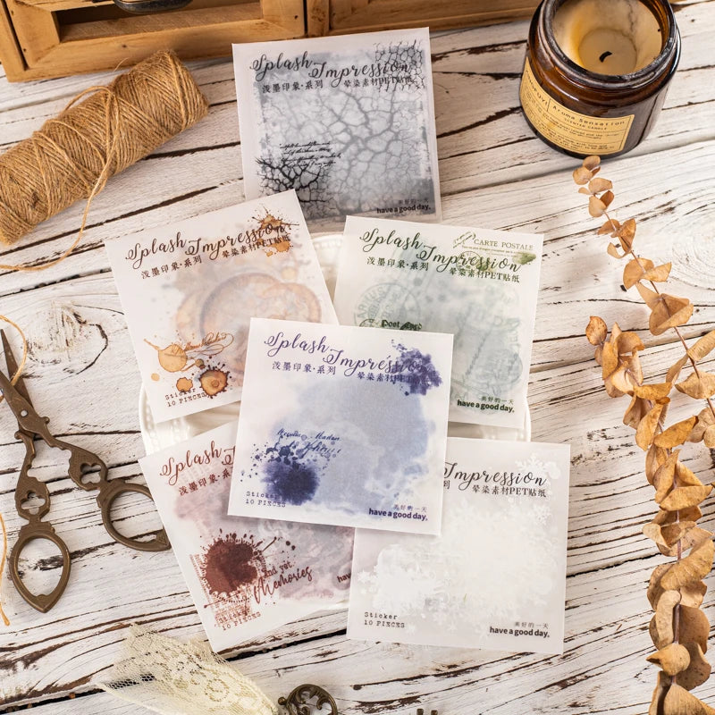 Vintage Gradient Sticker Pack, Perfect for Creating Atmosphere, Ideal for Gift Wrapping and Greeting Card Decoration Qme