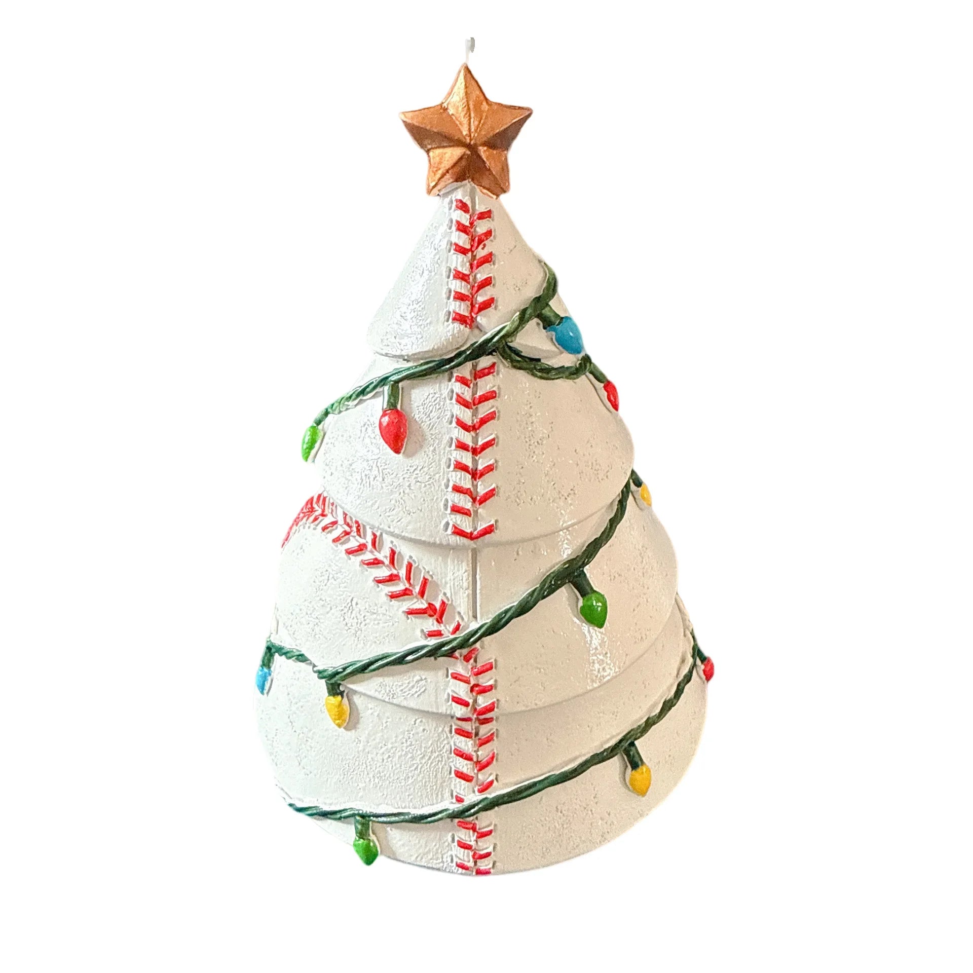 Unique Football Basketball Theme Resin Crafted Christmas Tree Ornament for Indoor Decorations Christmas Tabletop Decoration Qme WHITE One Size