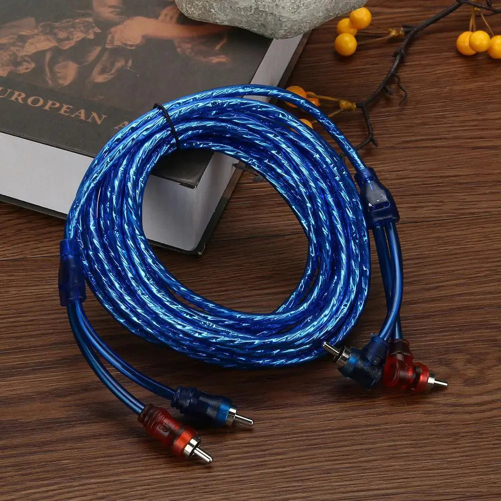 Car Audio System Amplifier Copper Cable Audio Cord 5 Meter 2 RCA to 2 RCA Plug Audio Power Amplifier Cable Qme
