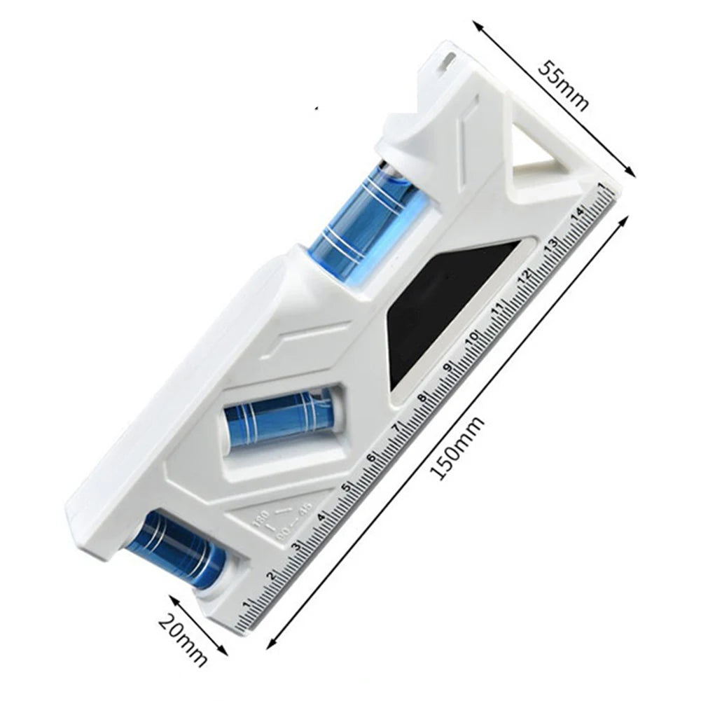 Portable Level Ruler Bubble Precision Magnetic Lever Angle Gauge Qme 150mm white