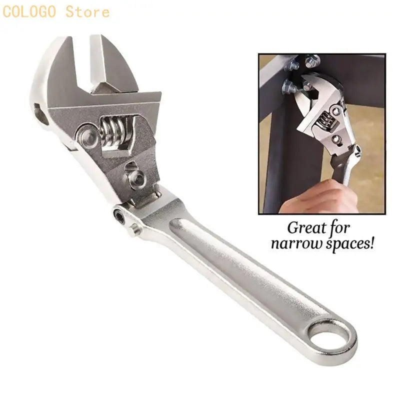 Adjustable Ratchet Wrench 180 Rotating Head Repair Conditioning B D0LD Qme